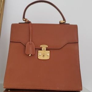 Vintage Gucci Kelly bag brown gold hardware purse